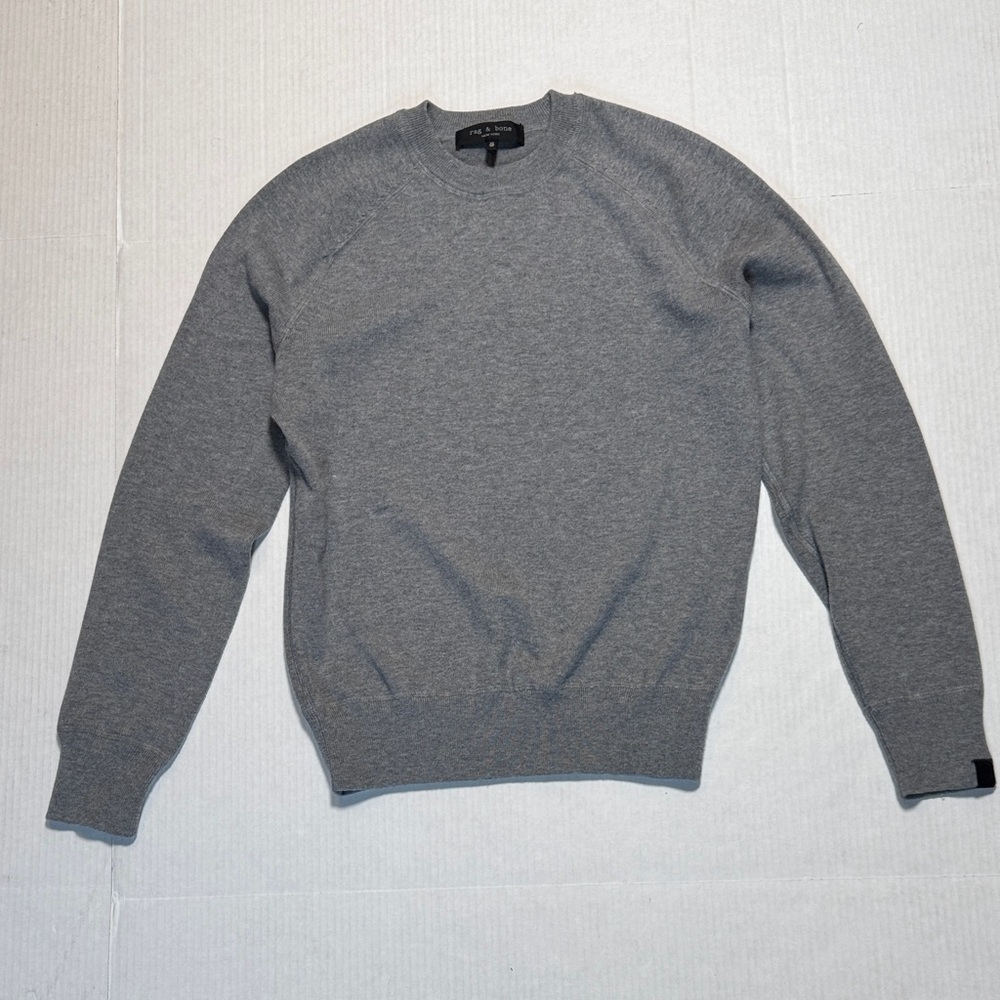 RAG & BONE Men's Heather Gray Crewneck Sweater Cotton Cashmere Blend Minimal XS‎